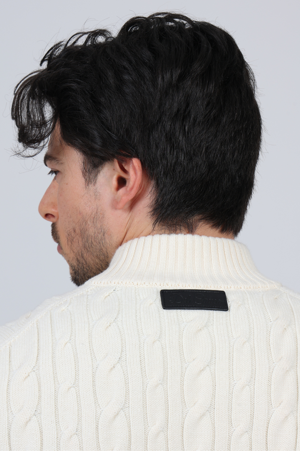 IVORY CASHMERE CABLE KNIT FULL ZIP