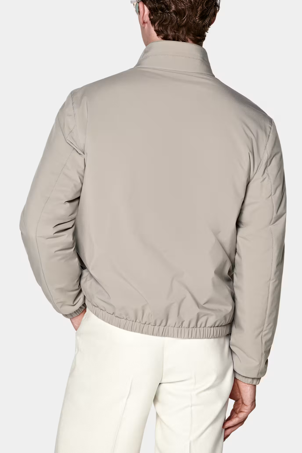 TAUPE REVERSIBLE BOMBER JACKET