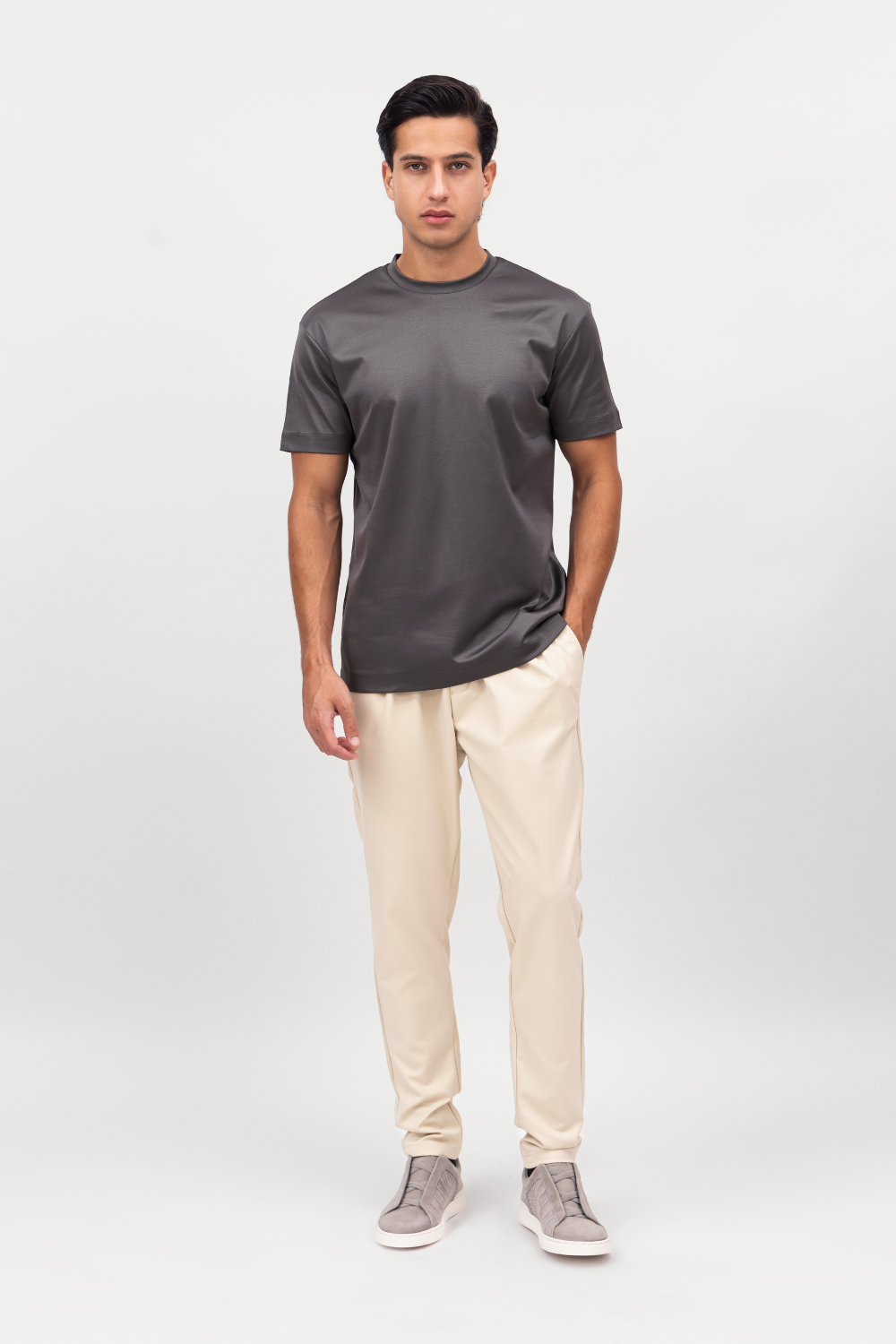 DARK GREY MERCERIZED T-SHIRT