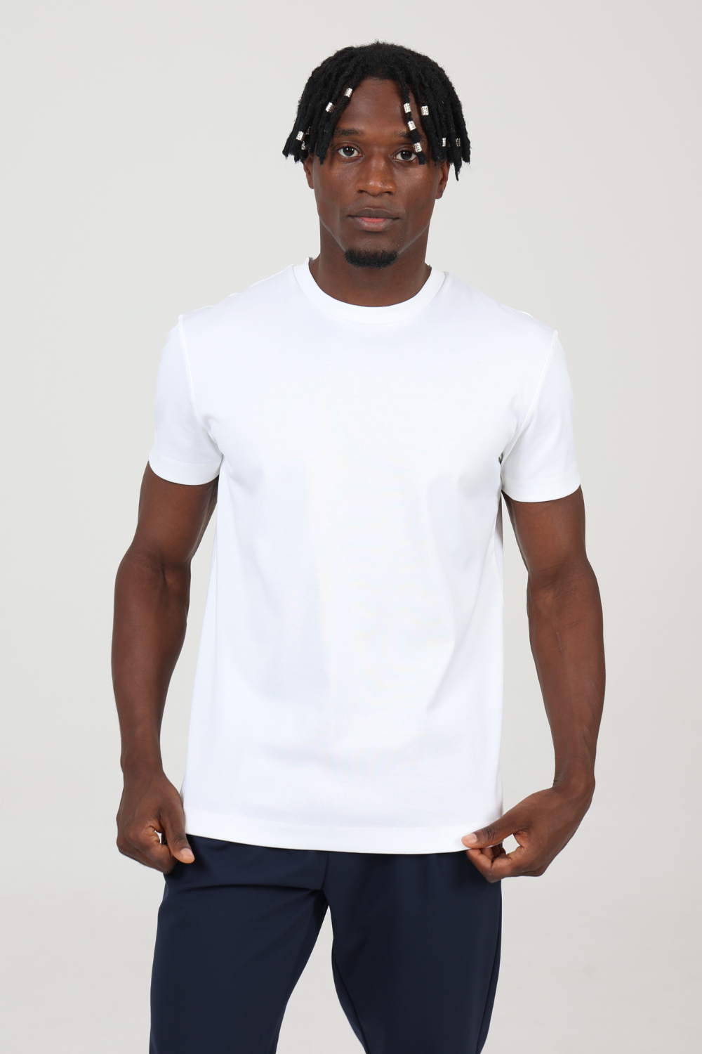 WHITE MERCERIZED T-SHIRT