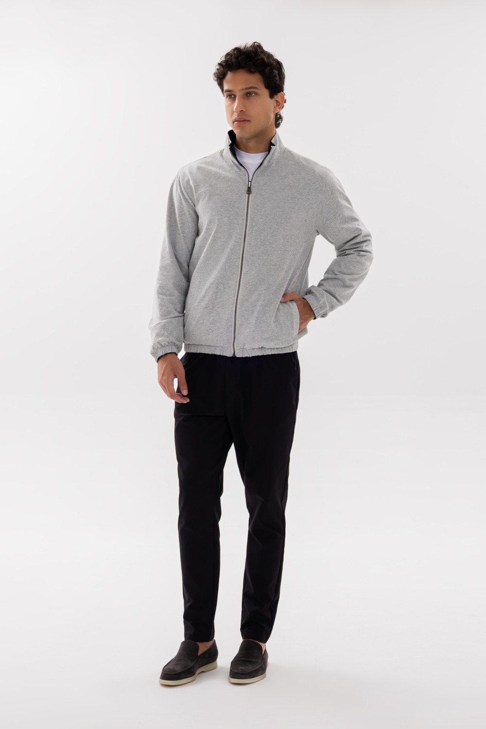 NAVY REVERSIBLE BOMBER JACKET