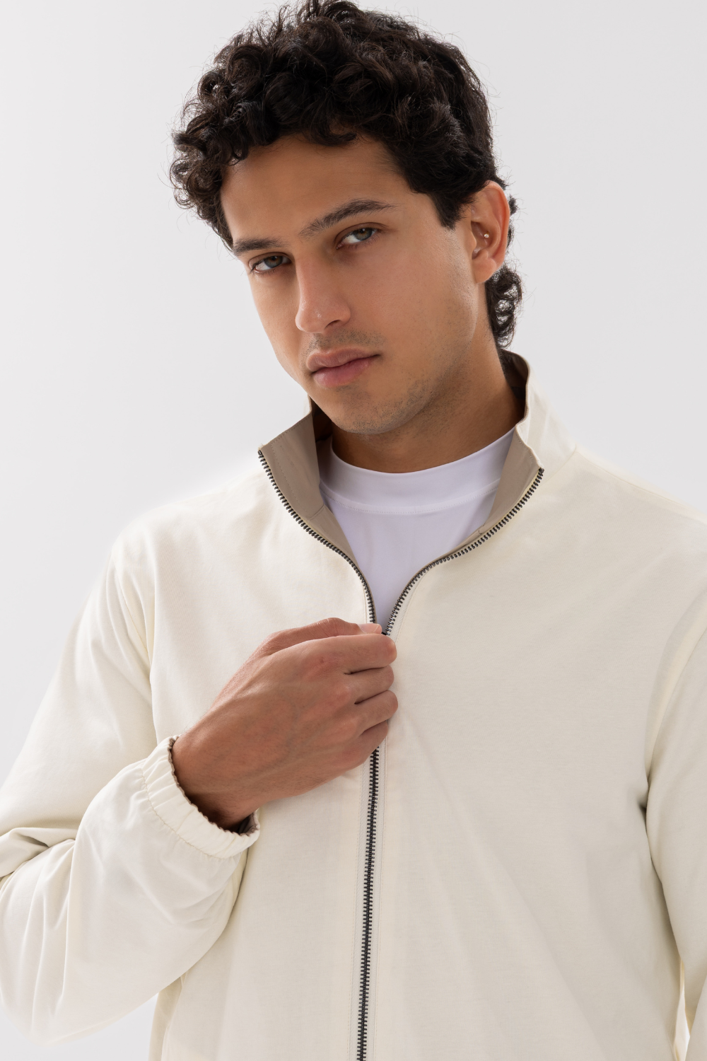 TAUPE REVERSIBLE BOMBER JACKET