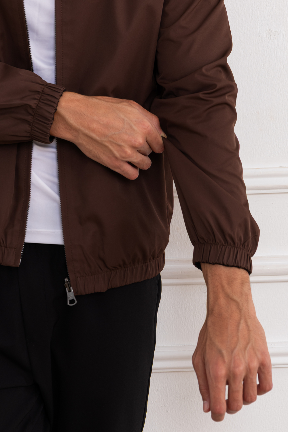 BROWN REVERSIBLE BOMBER JACKET