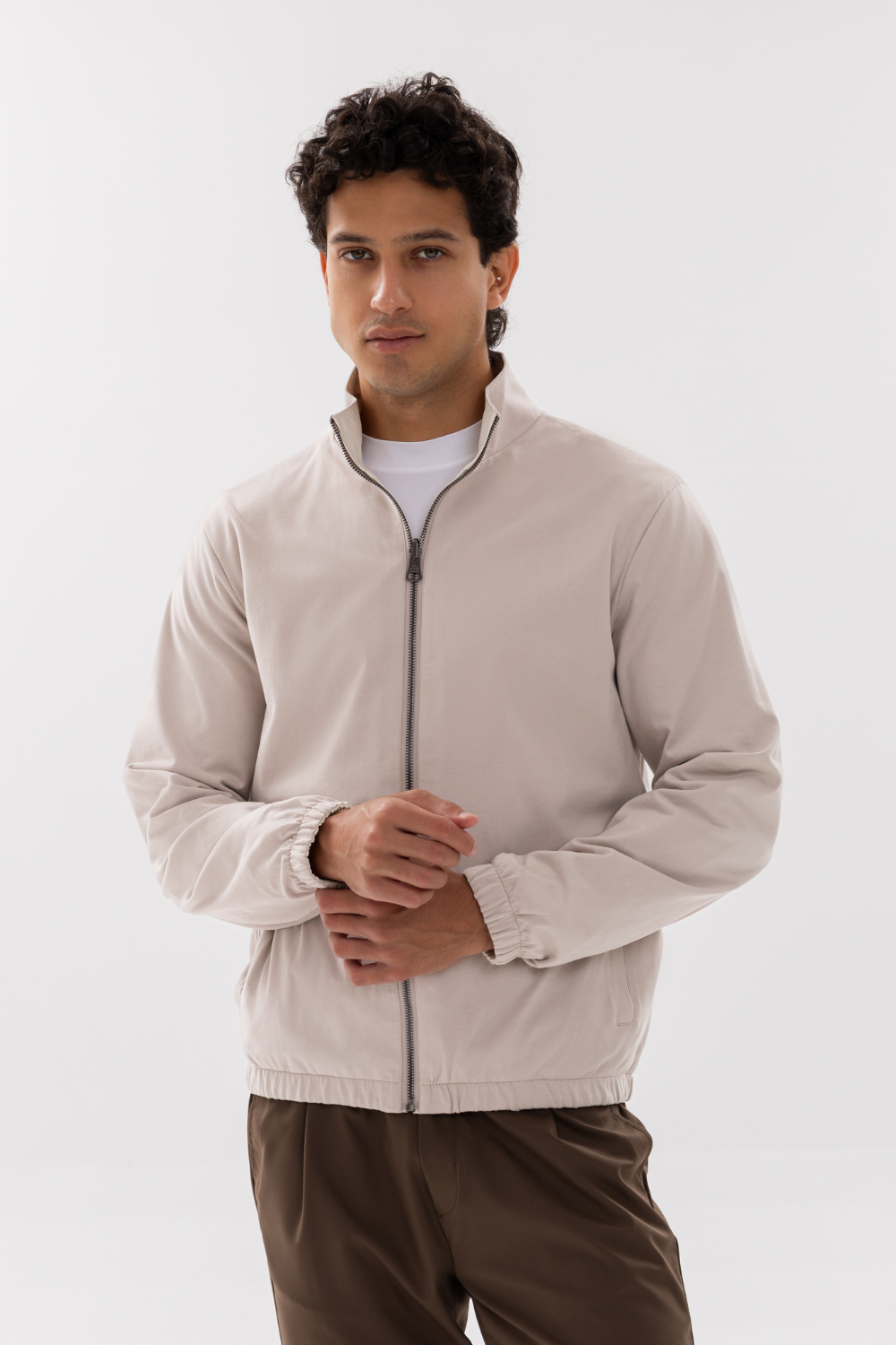 IVORY REVERSIBLE BOMBER JACKET