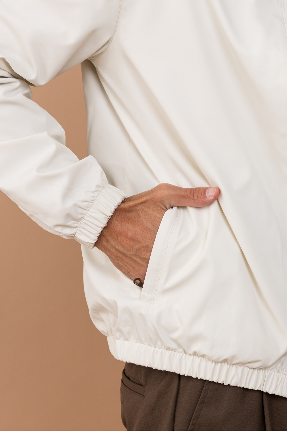 IVORY REVERSIBLE BOMBER JACKET