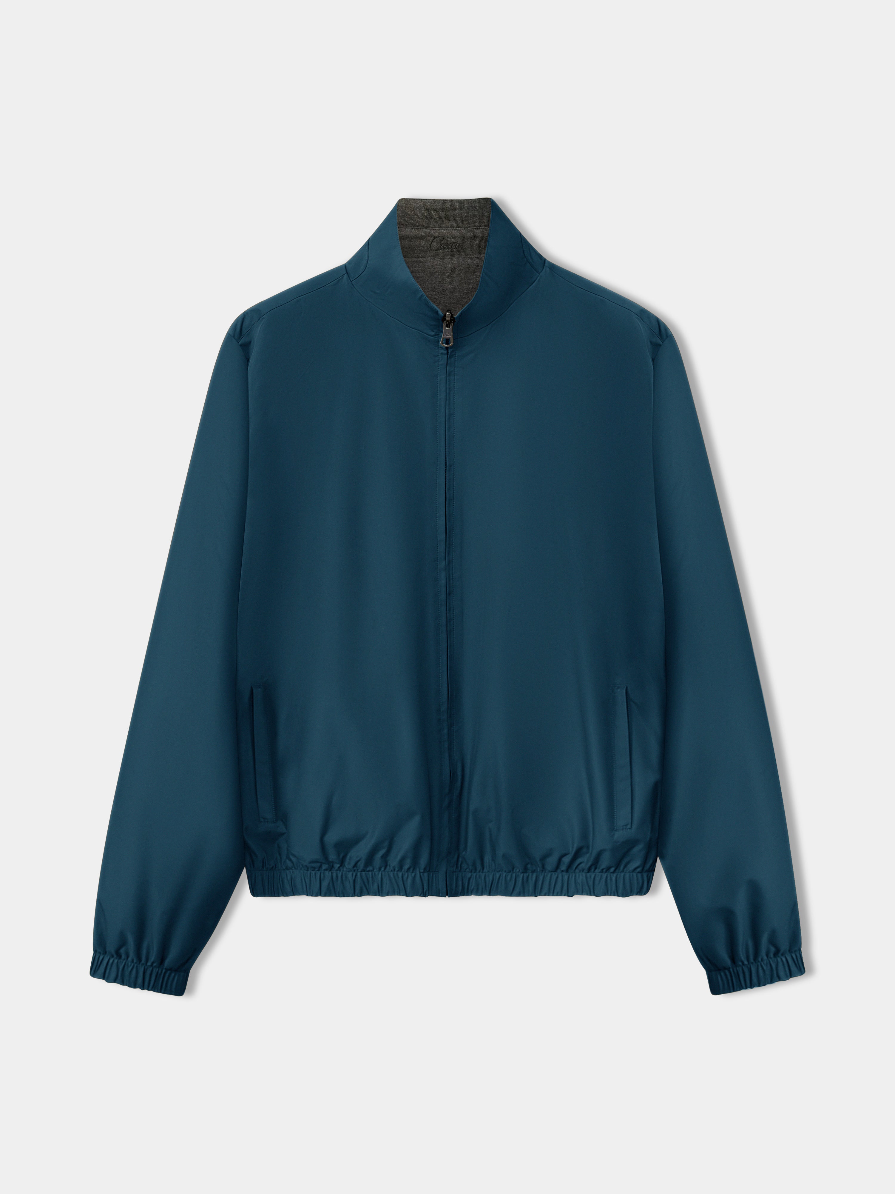 Petrol Blue Reversible Bomber Jacket