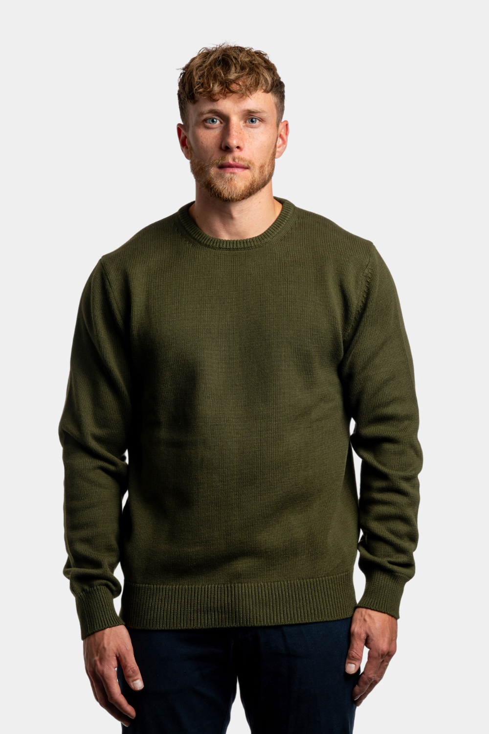 OLIVE GREEN CREWNECK SWEATER