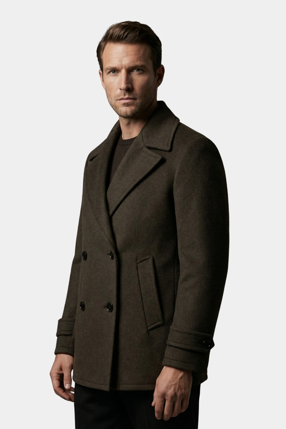 BROWN PEACOAT