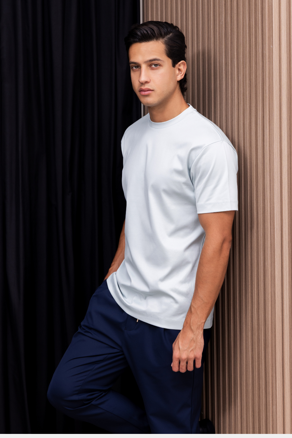LIGHT BLUE MERCERIZED T-SHIRT