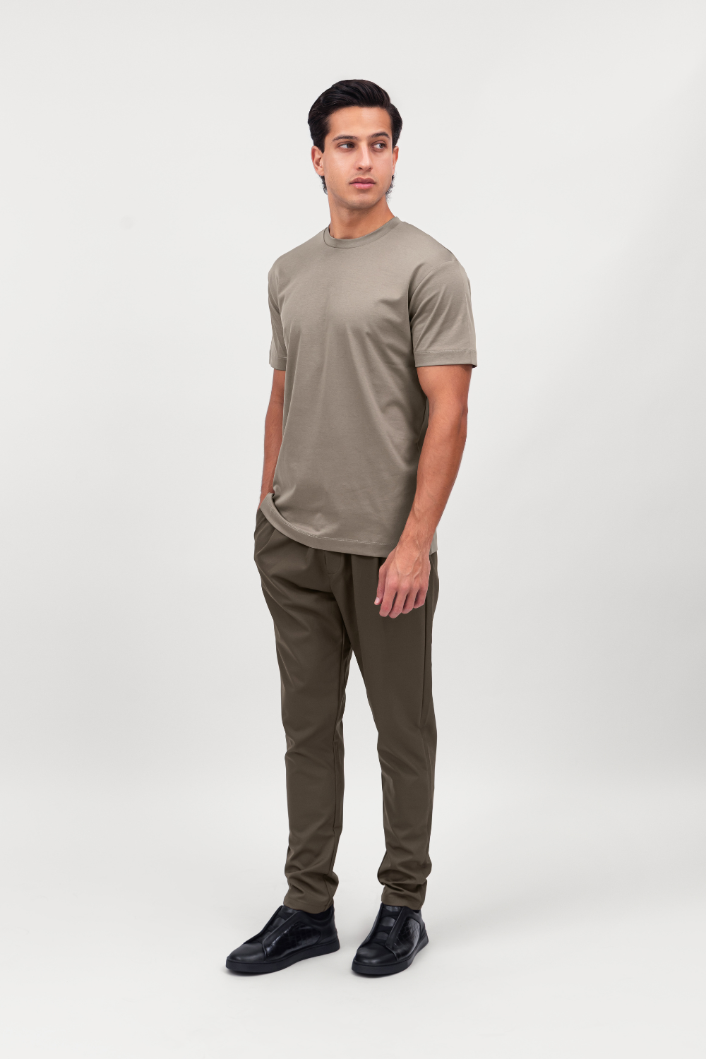 TAUPE MERCERIZED T-SHIRT