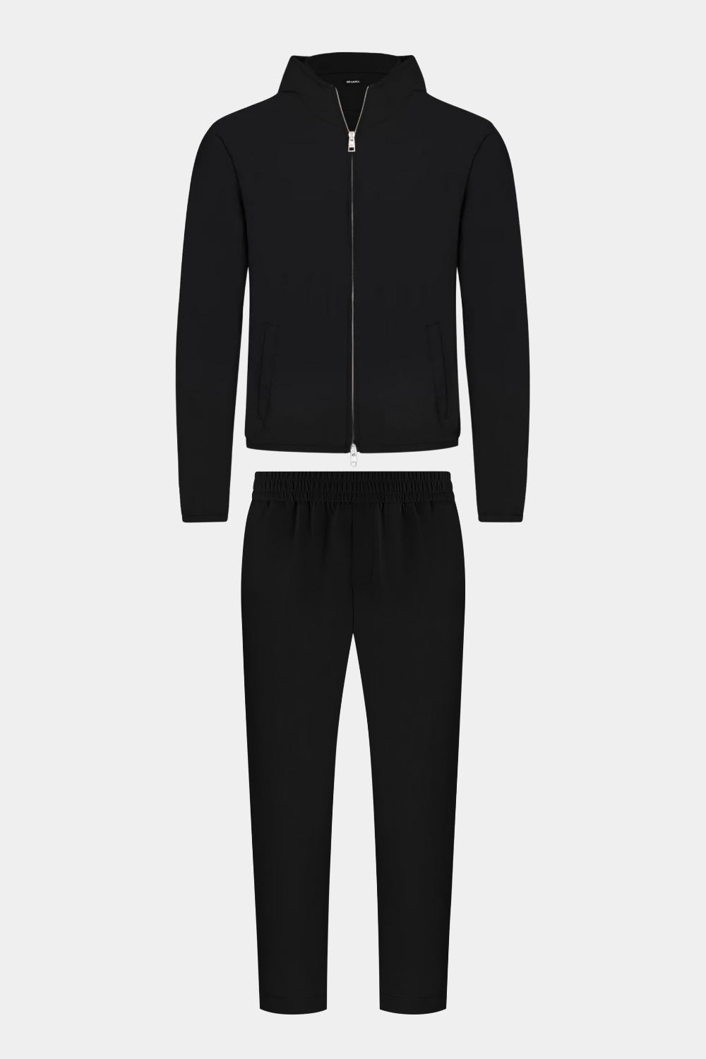 BLACK HOODED TECH SUIT