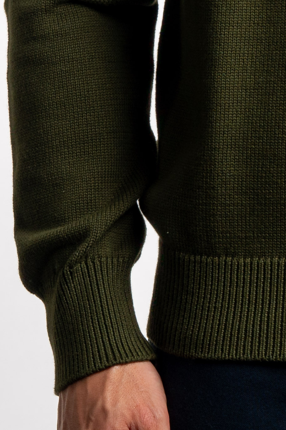 OLIVE GREEN QUARTER ZIP SWEATER