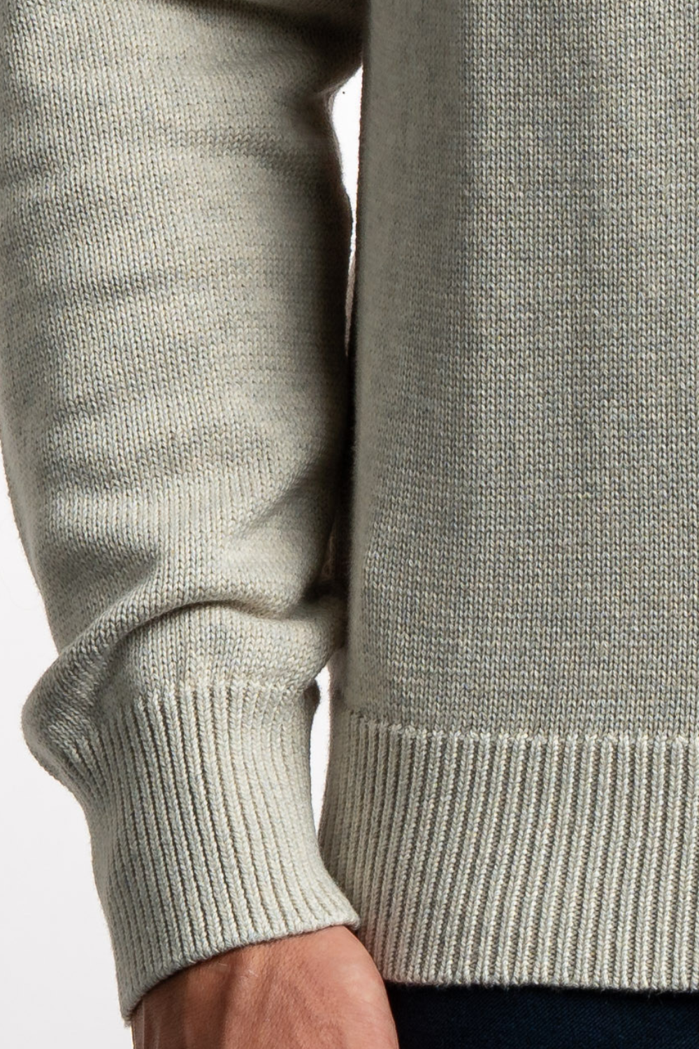 HEATHER GREY FULL ZIP SWEATER