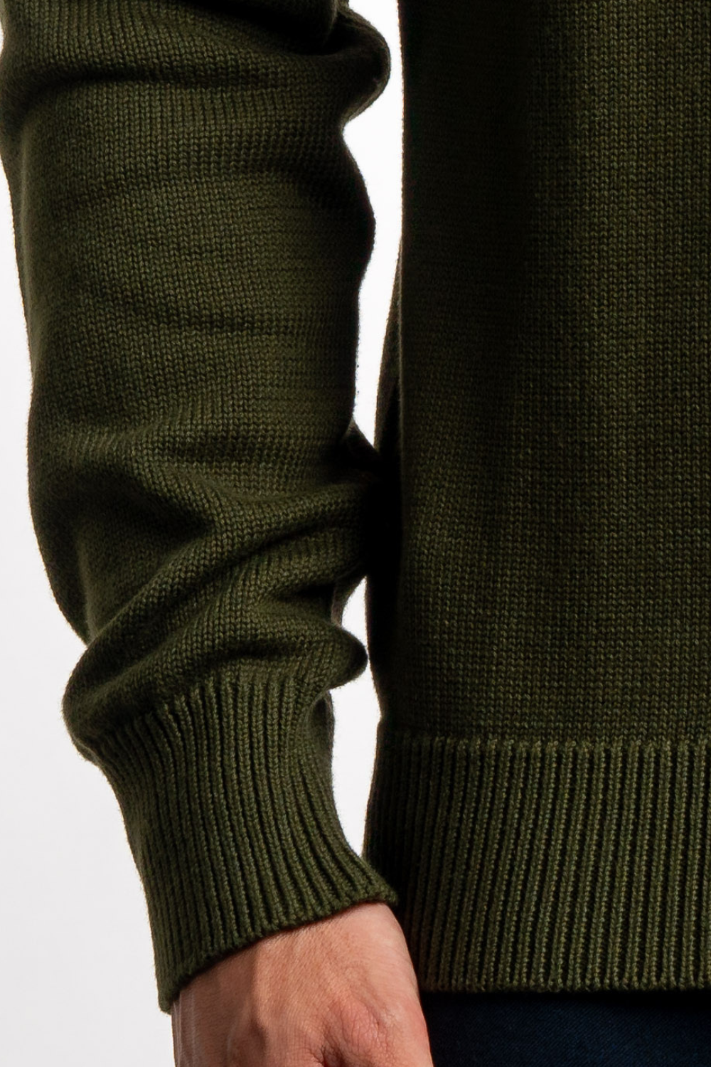 OLIVE GREEN FULL ZIP SWEATER