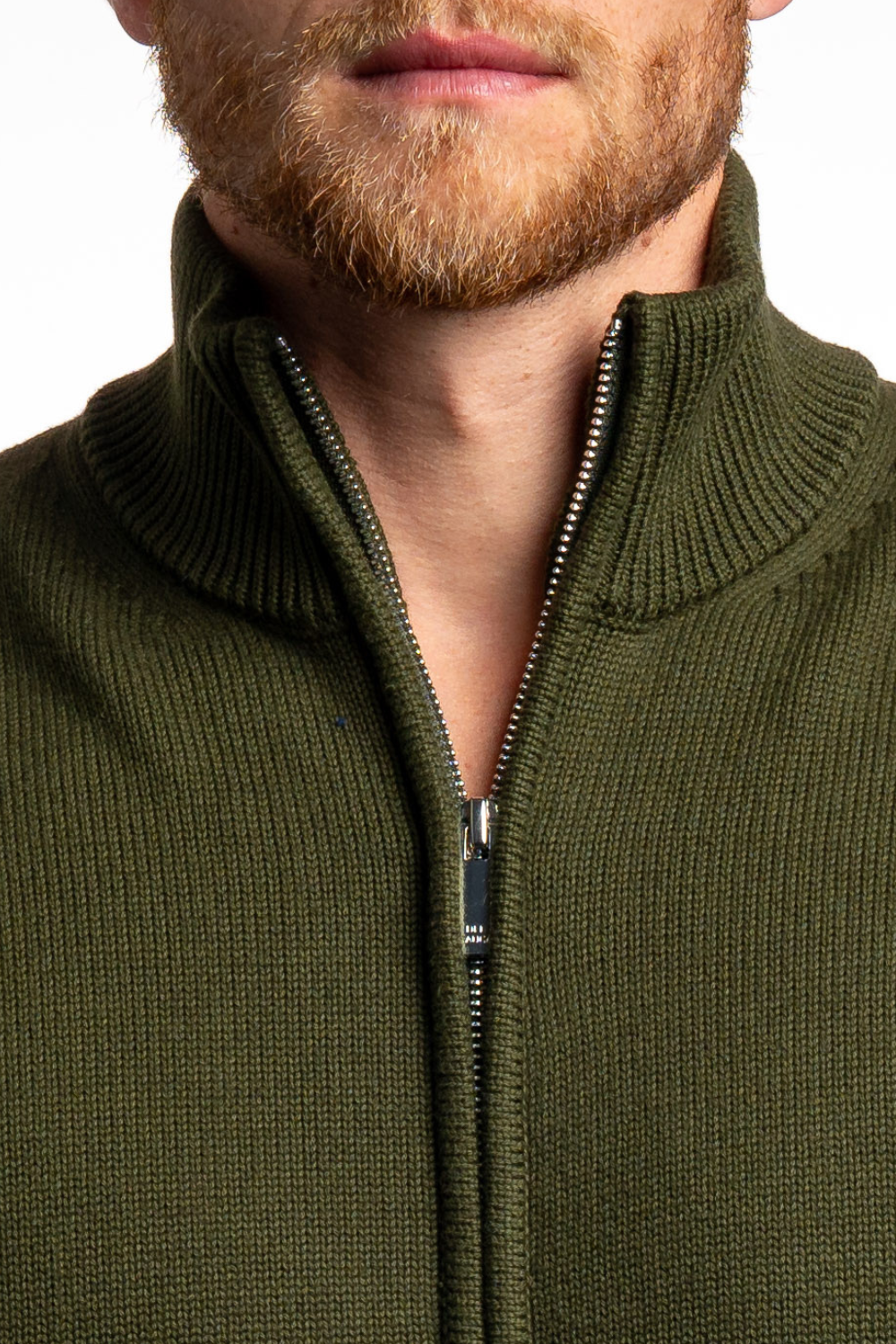 OLIVE GREEN FULL ZIP SWEATER