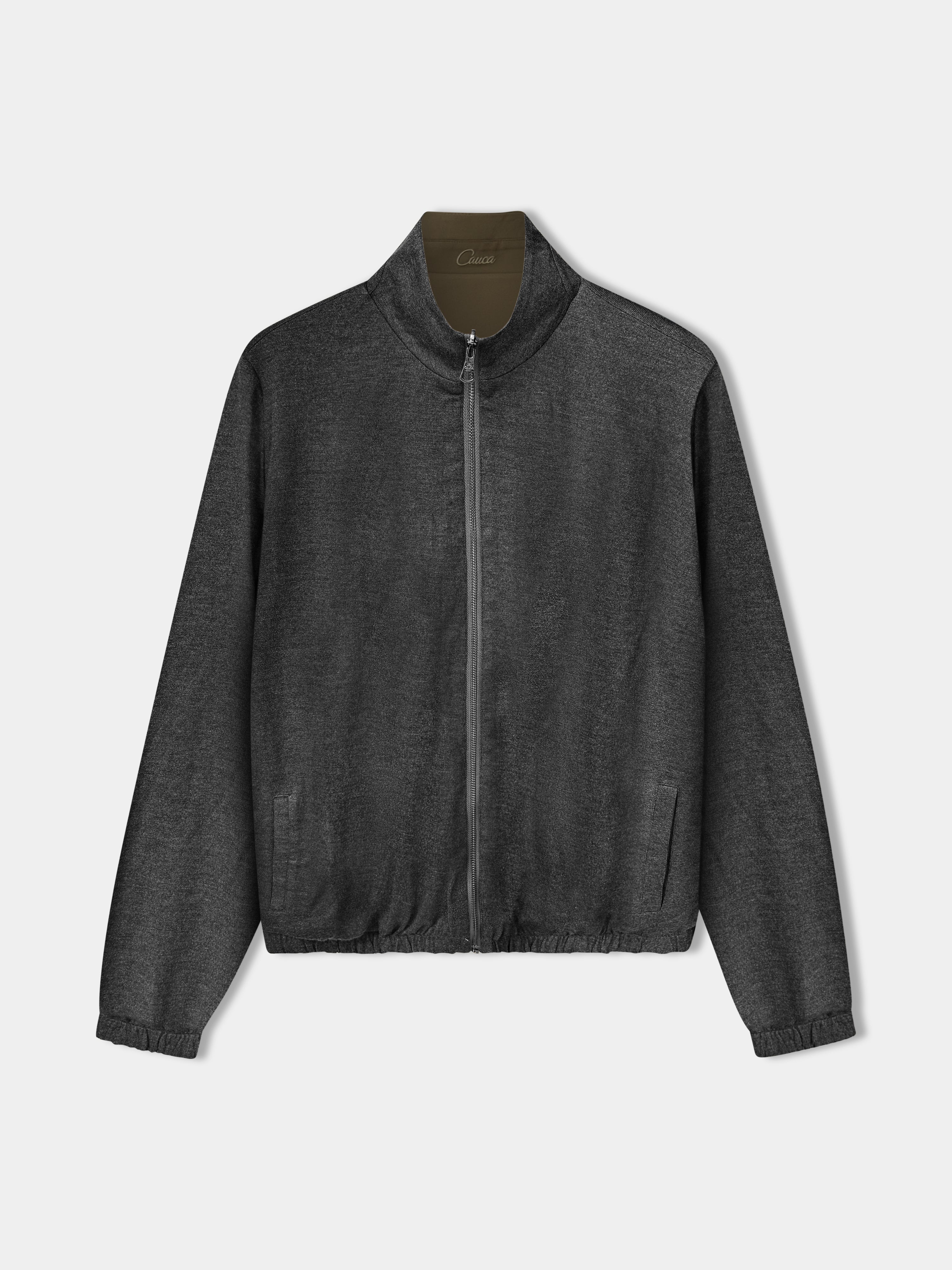 Deep Taupe Reversible Bomber Jacket