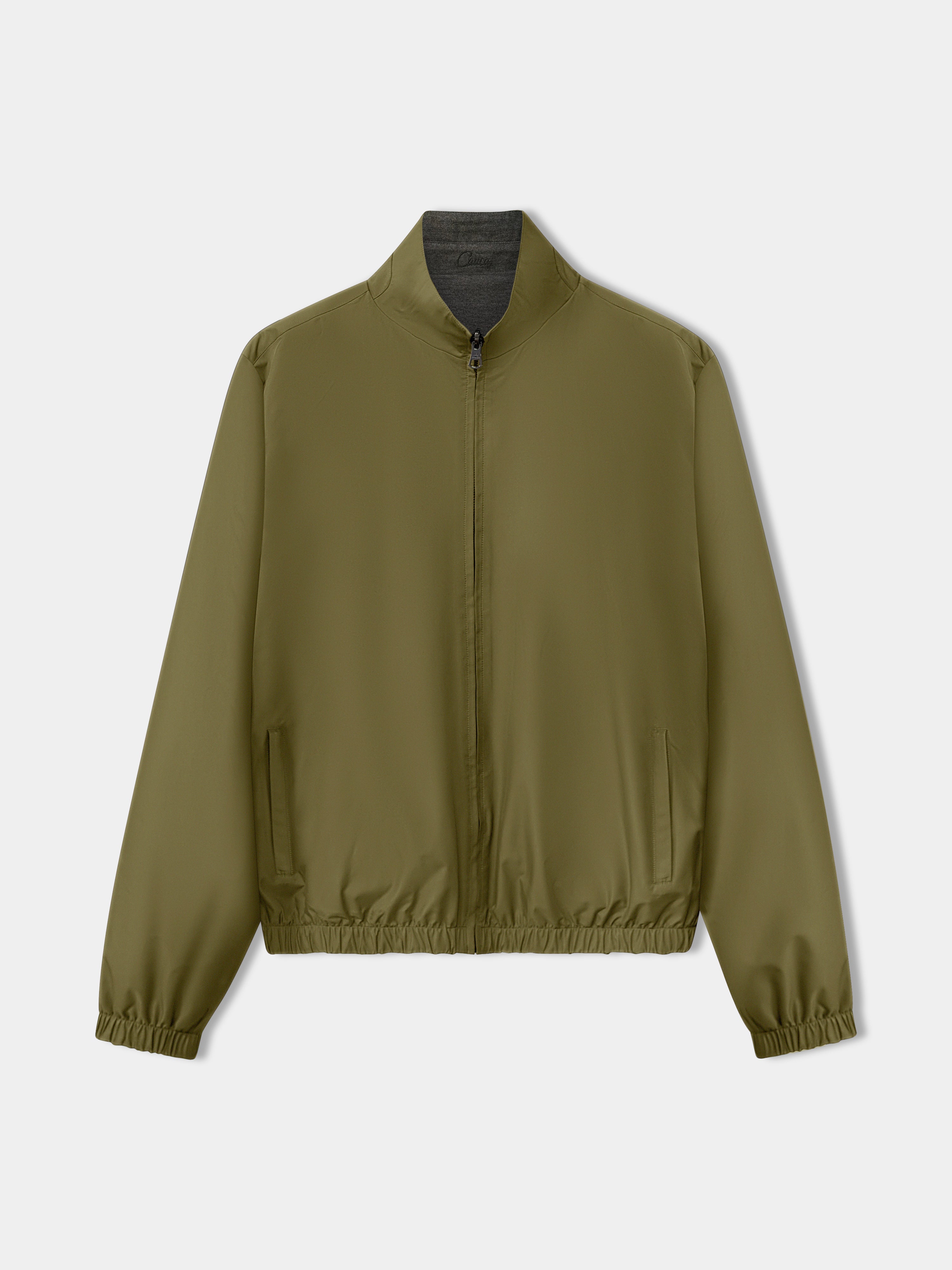 Olive Green Reversible Bomber Jacket