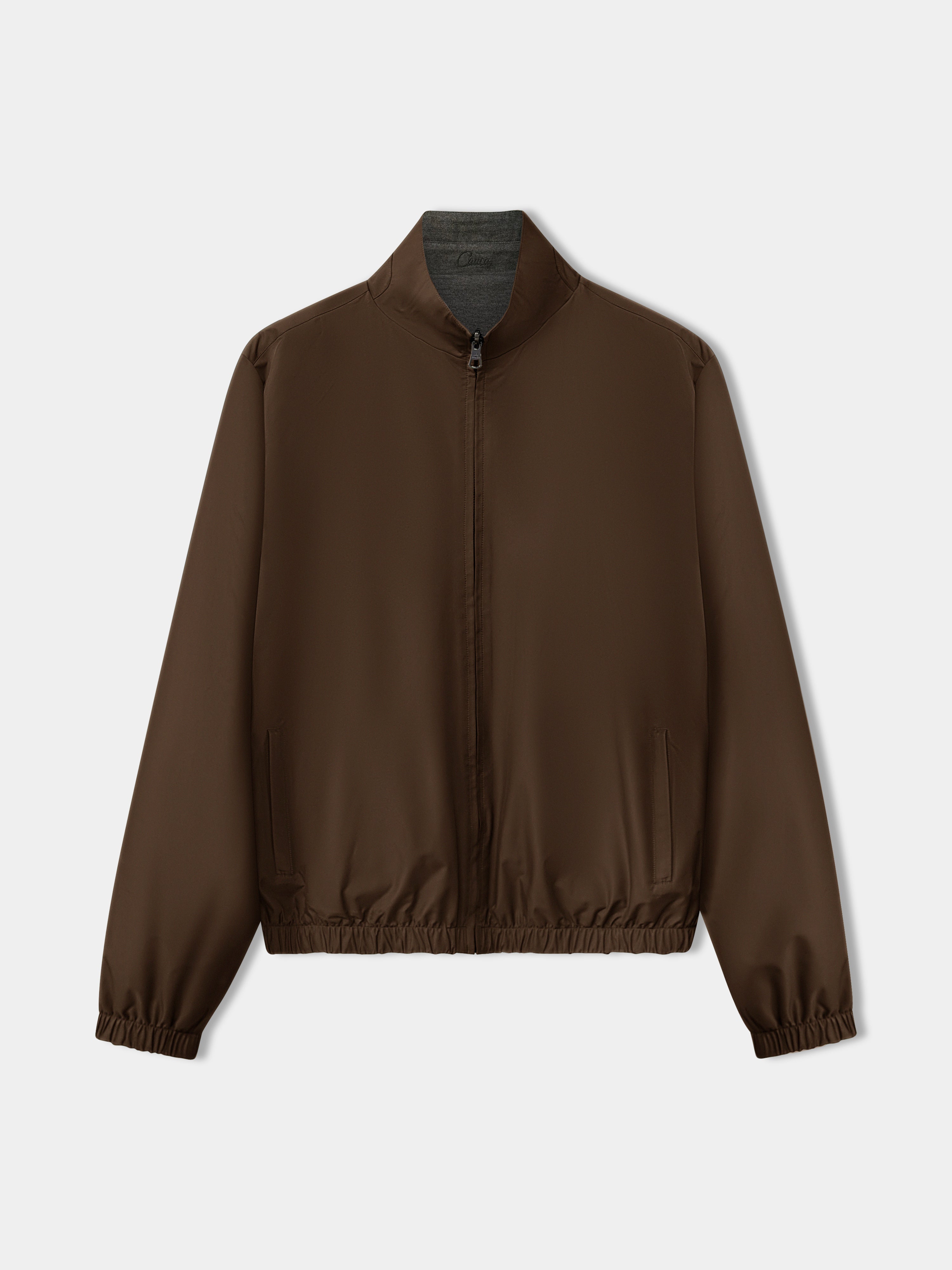 Chocolate Brown Reversible Bomber Jacket