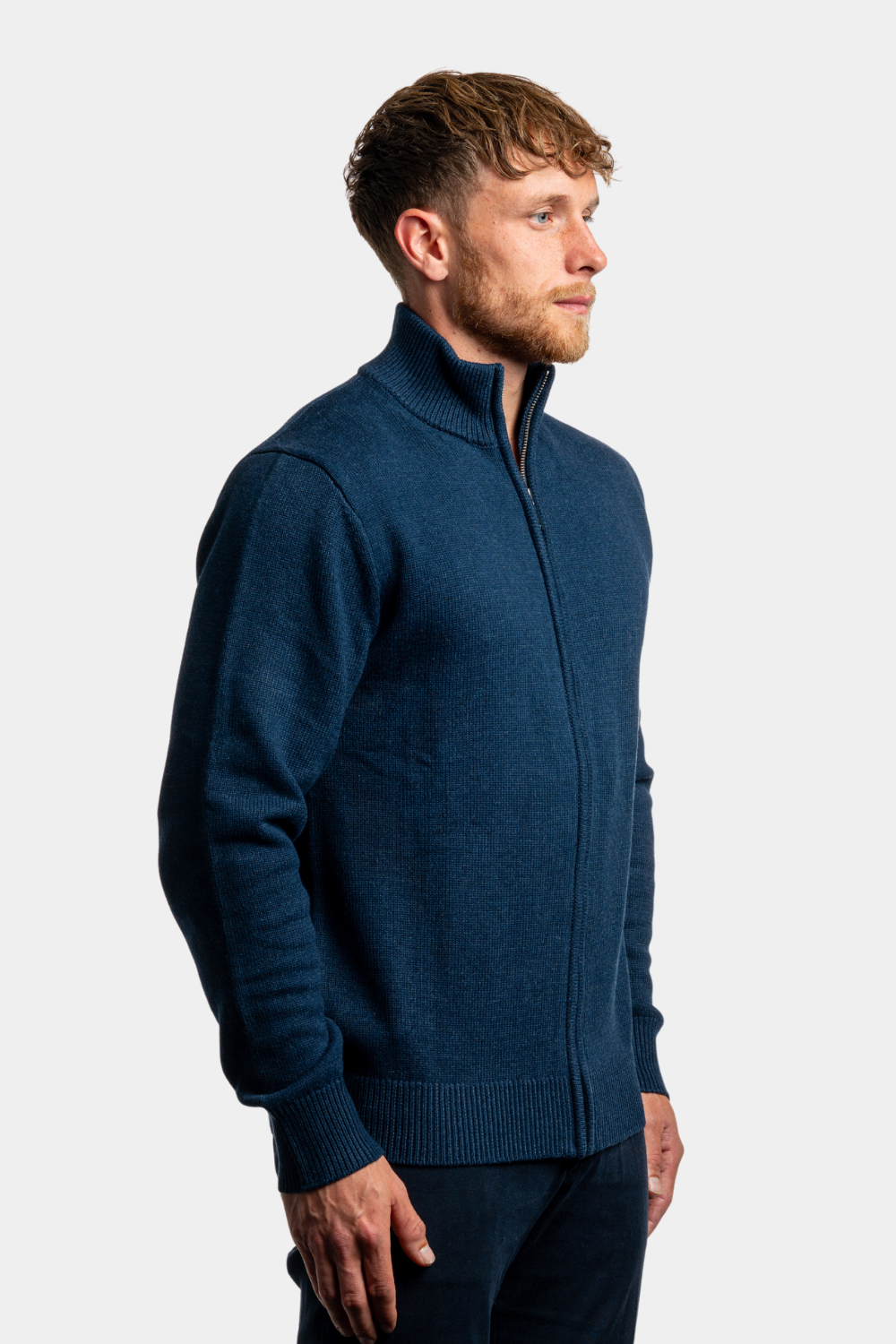 NAVY BLUE FULL ZIP SWEATER