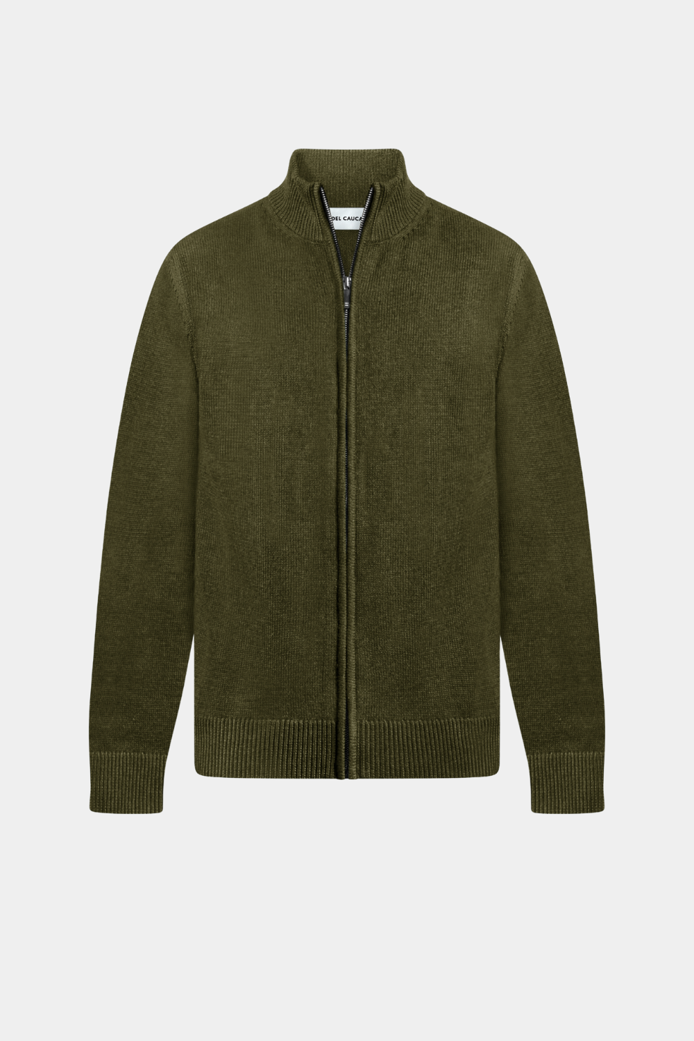 OLIVE GREEN FULL ZIP SWEATER