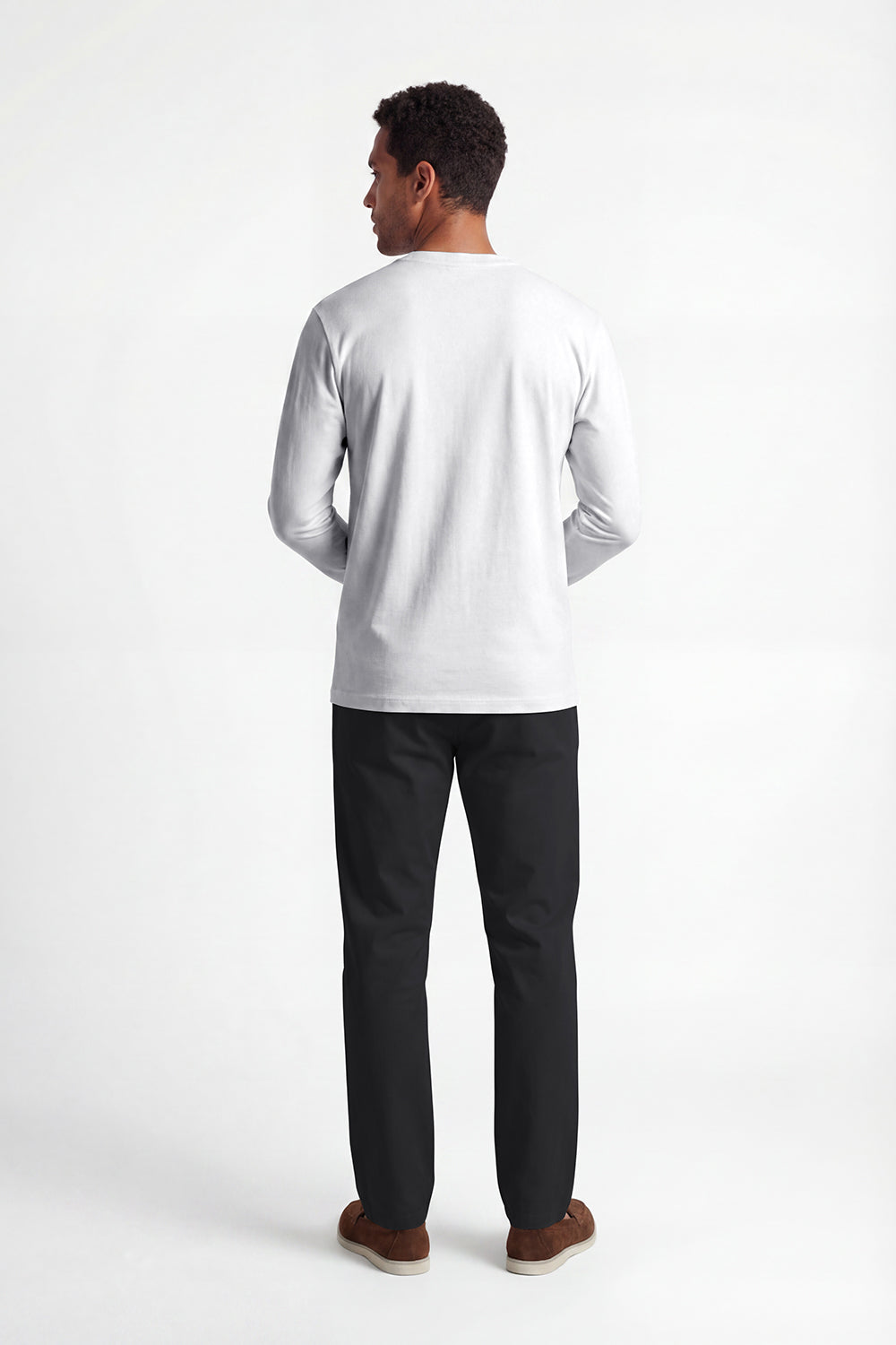 White Cotton-Silk Longsleeve T-shirt